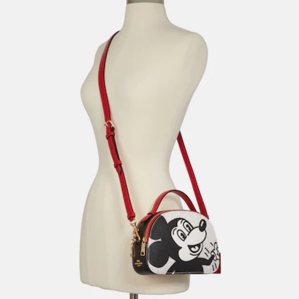 Coach Disney Mickey Mouse X Keith Haring Serena Satchel Crossbody Bag - Picture 6 of 10